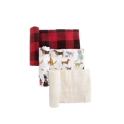 Cotton Muslin Swaddle Blanket Set - Woof Set