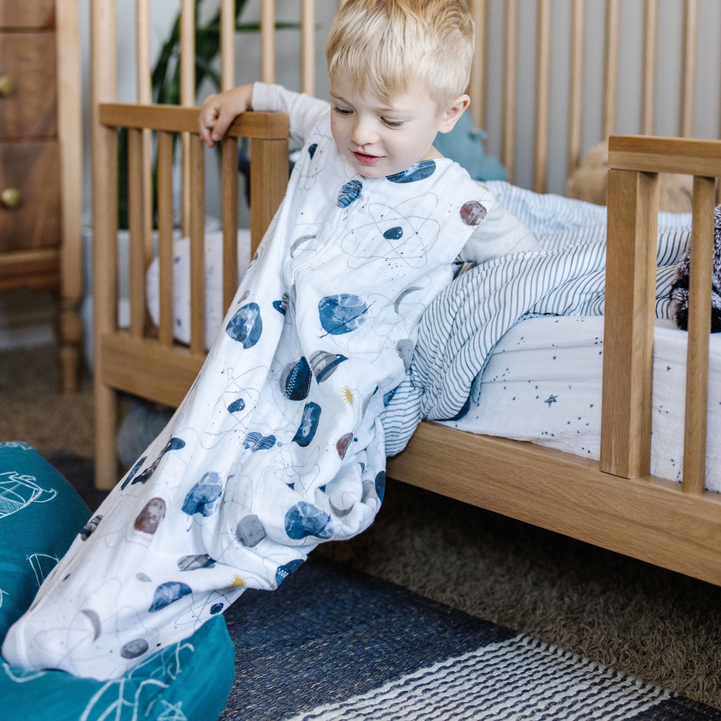 Cotton Muslin Sleep Bag - Planetary