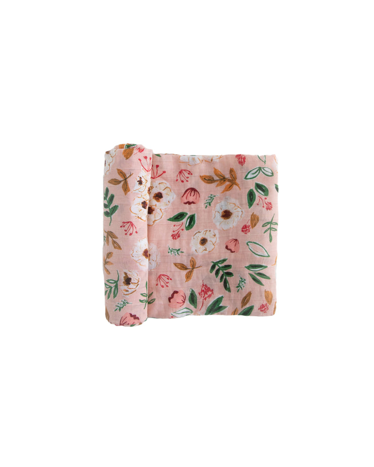 Cotton Muslin Swaddle Blanket - Vintage Floral