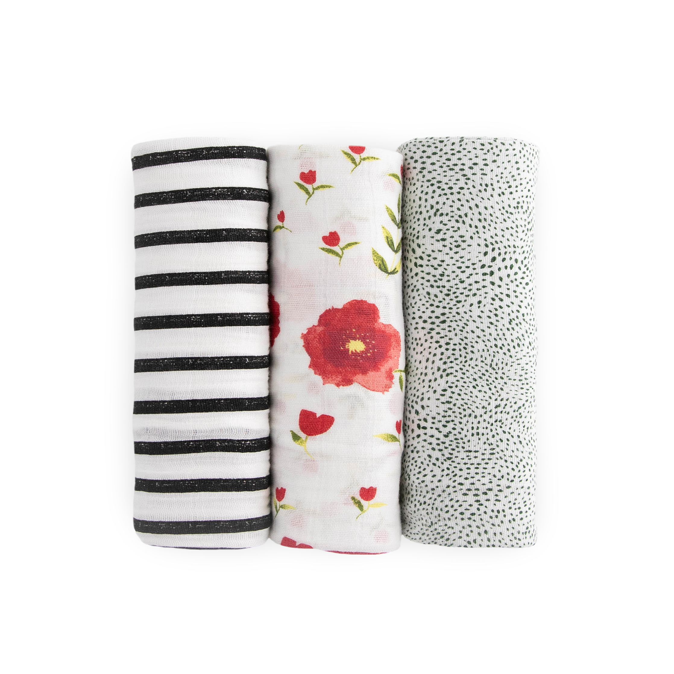 Cotton Muslin Swaddle Blanket 3 Pack - Summer Poppy 2