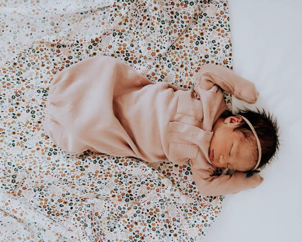 Cotton Muslin Swaddle Blanket - Pressed Petals