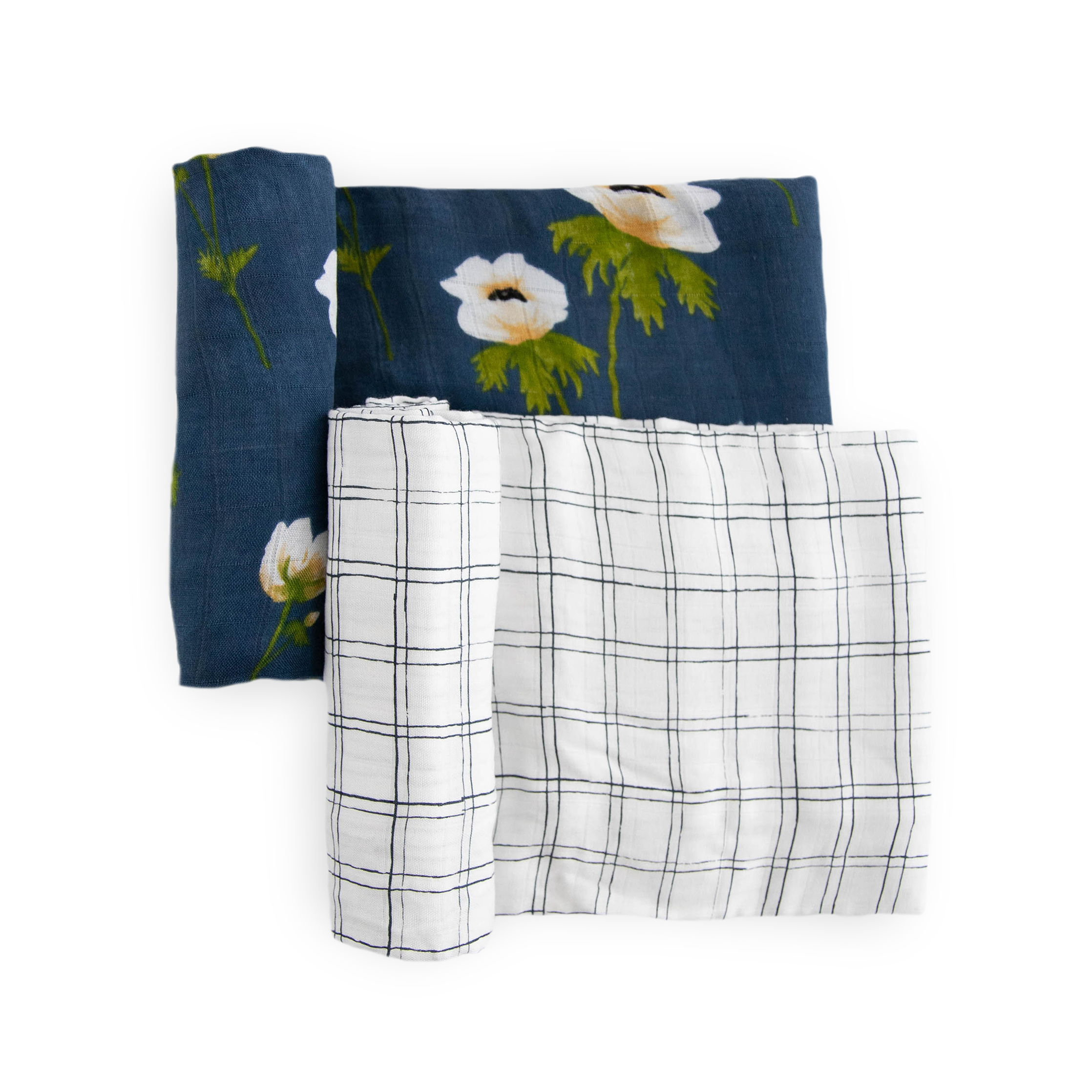 Deluxe Muslin Swaddle Blanket 2 Pack - White Anemone