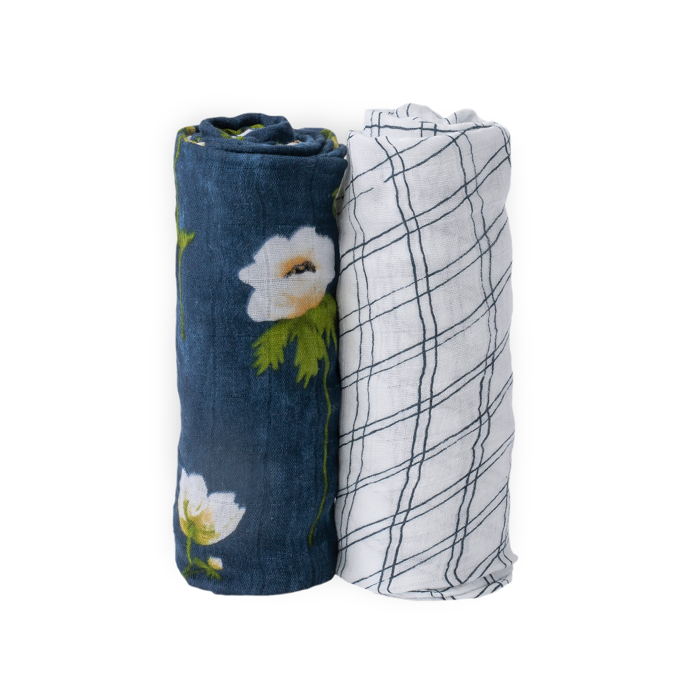 Deluxe Muslin Swaddle Blanket 2 Pack - White Anemone