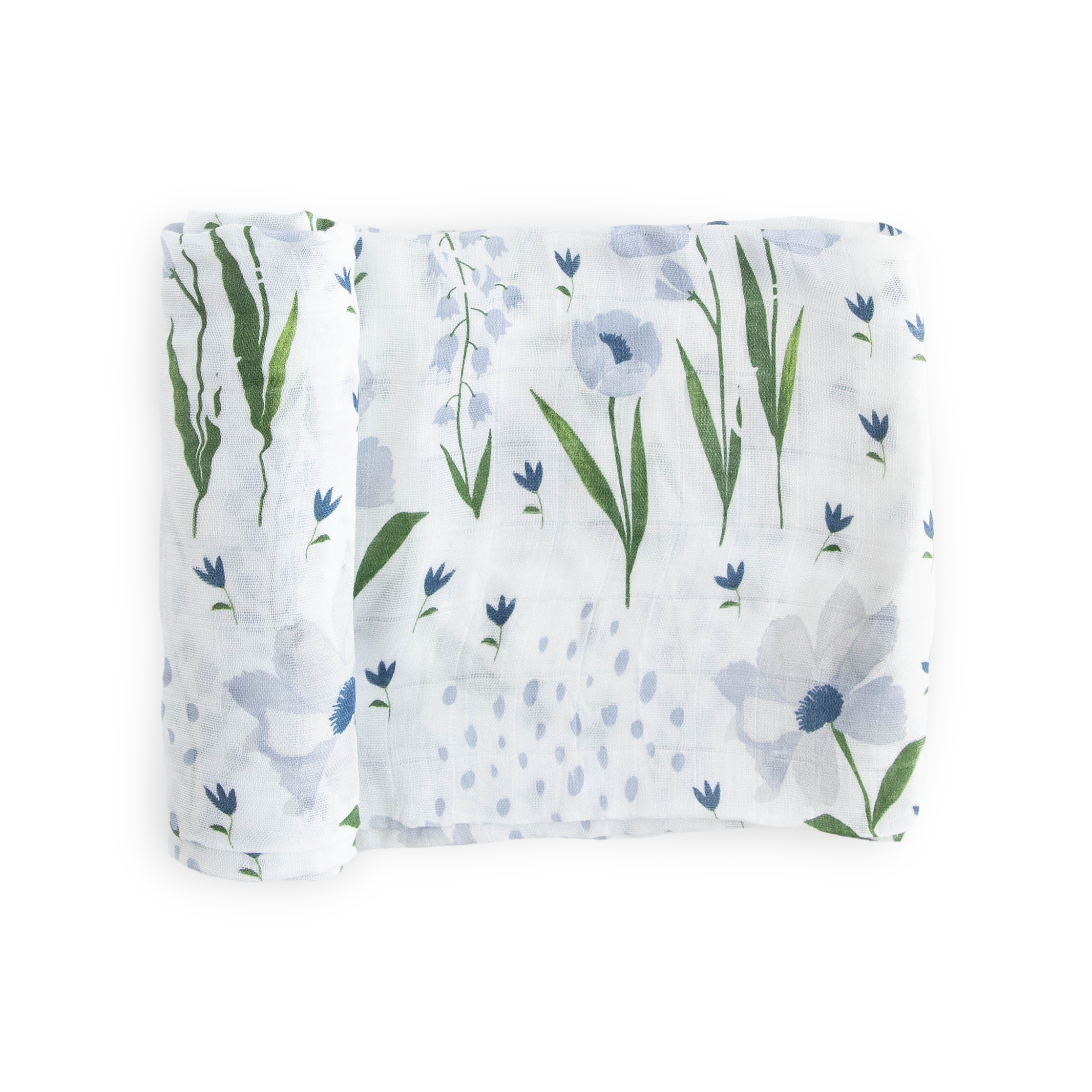 Deluxe Muslin Swaddle Blanket - Blue Windflower