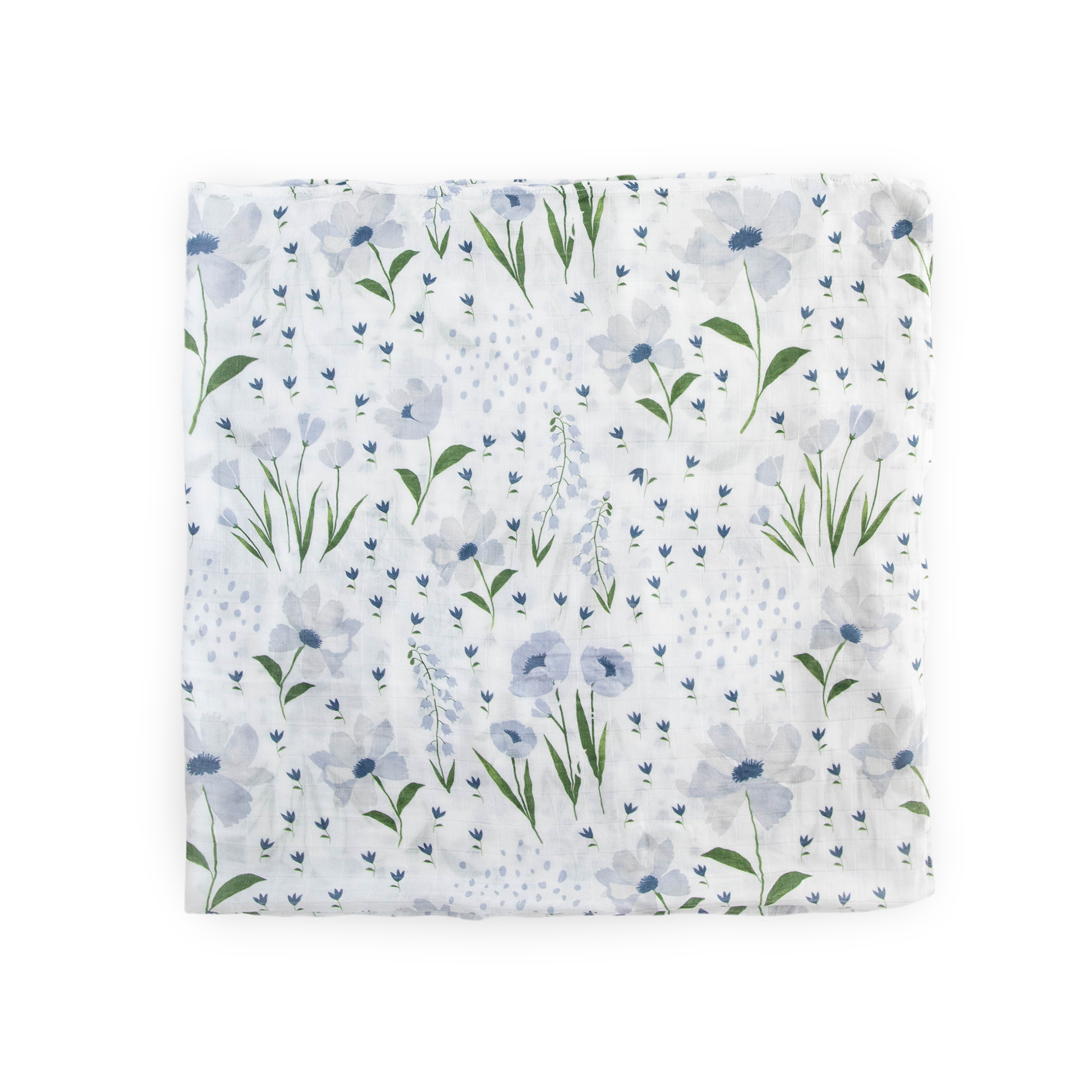 Deluxe Muslin Swaddle Blanket - Blue Windflower