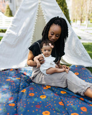 150 x 300 cm Outdoor Blanket - Midnight Poppy