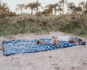 150 x 300 cm Outdoor Blanket - Navy Plaid