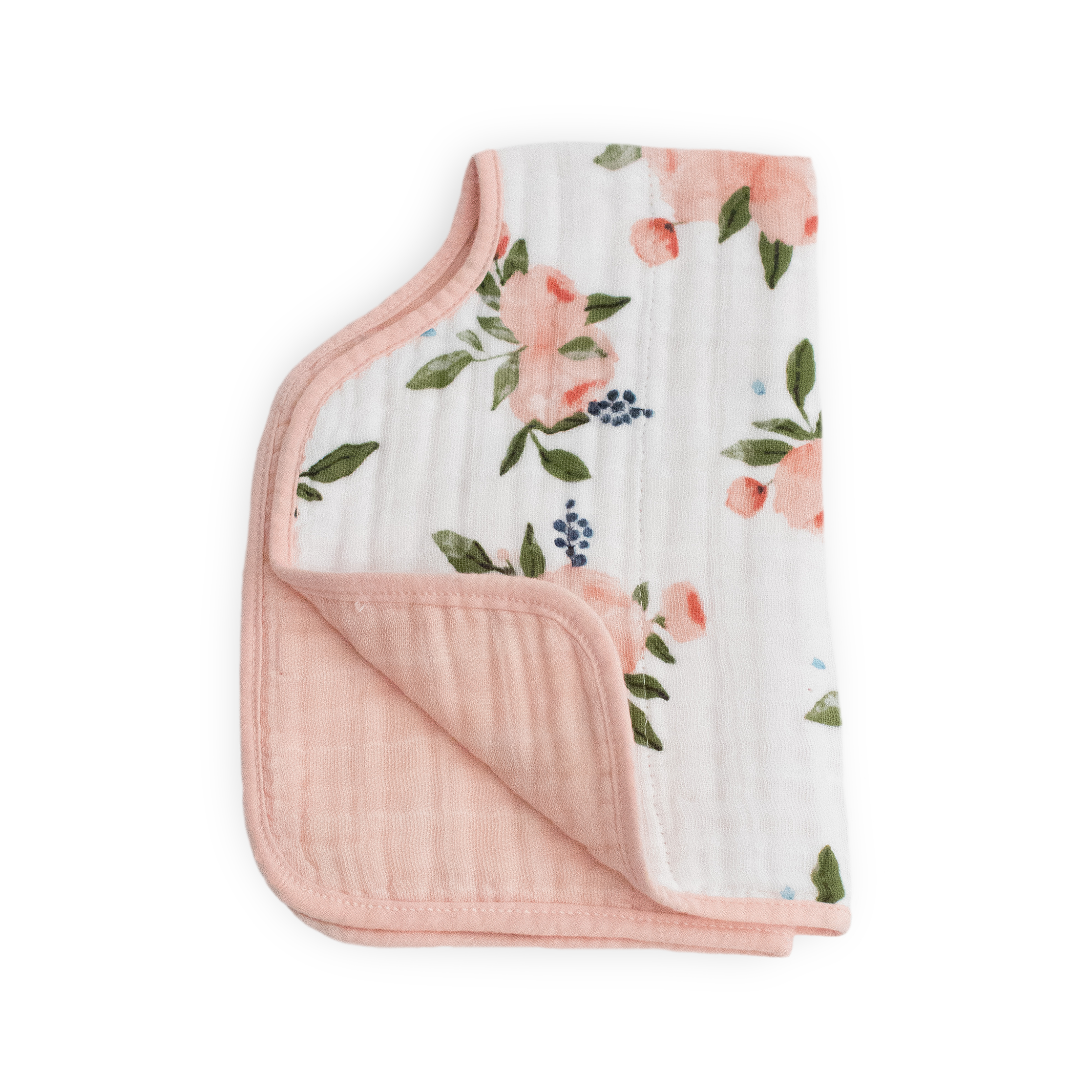 Cotton Muslin Burp Cloth - Watercolor Roses