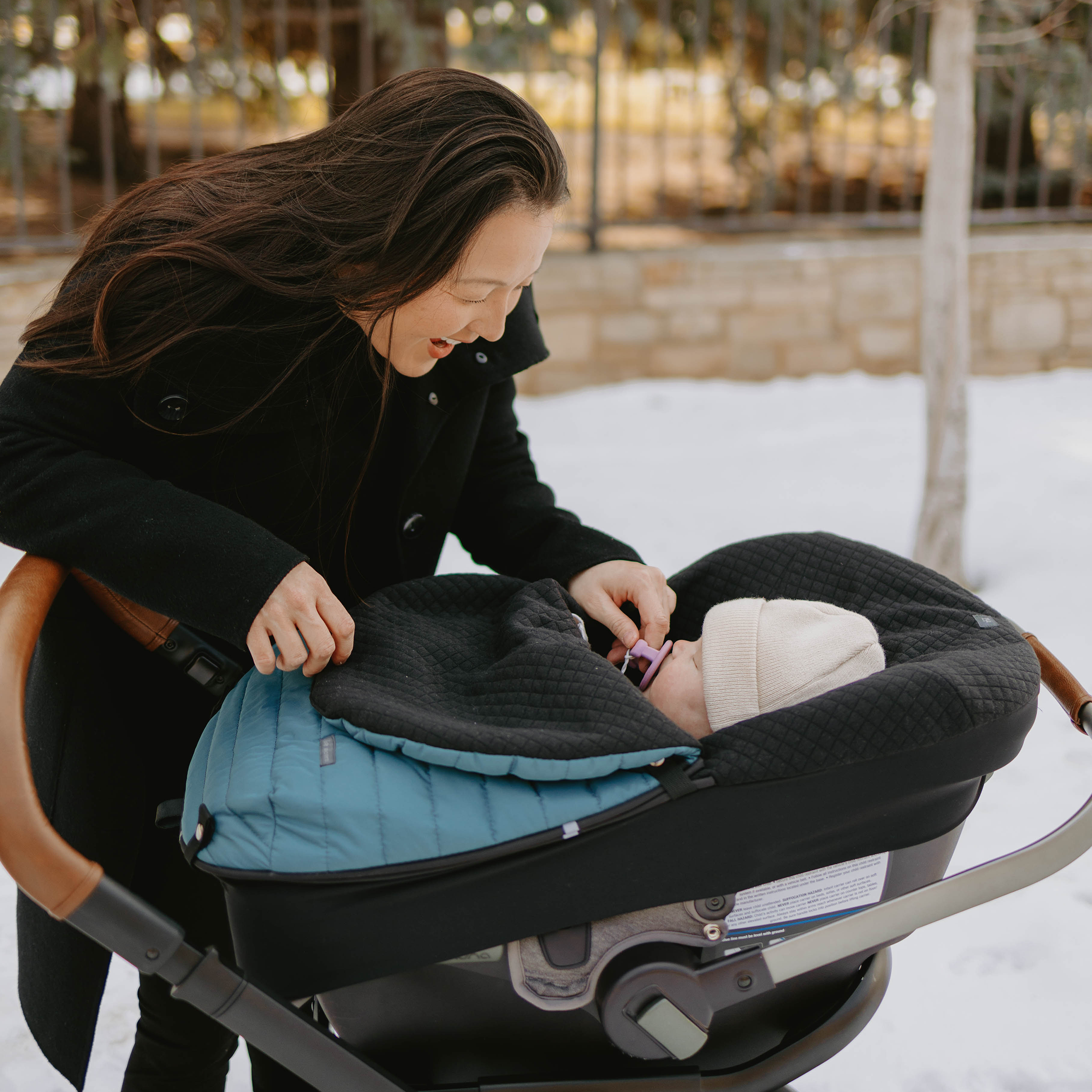 Autositz für Kleinkinder Baby-Fußsack - Blau Grün